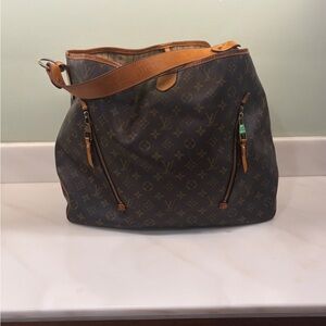 Louis Vuitton Brown Monogram Tote with Tan Accents